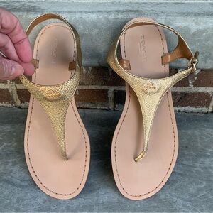 COACH - Cheyanne Sandals. Gold in color. Women’s size 8. Excellent condition.